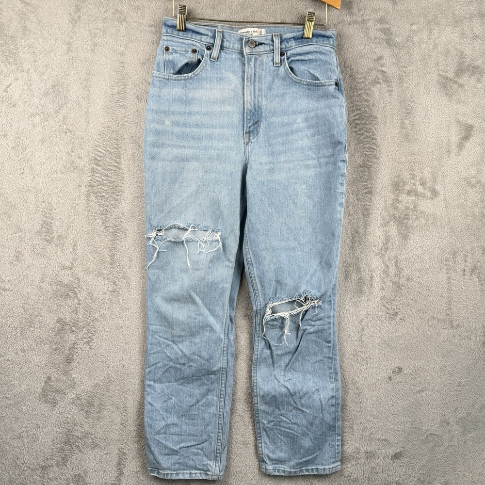 Abercrombie Fitch The‎ 90s Straight Ultra High Rise Light Wash Jeans Size 27
